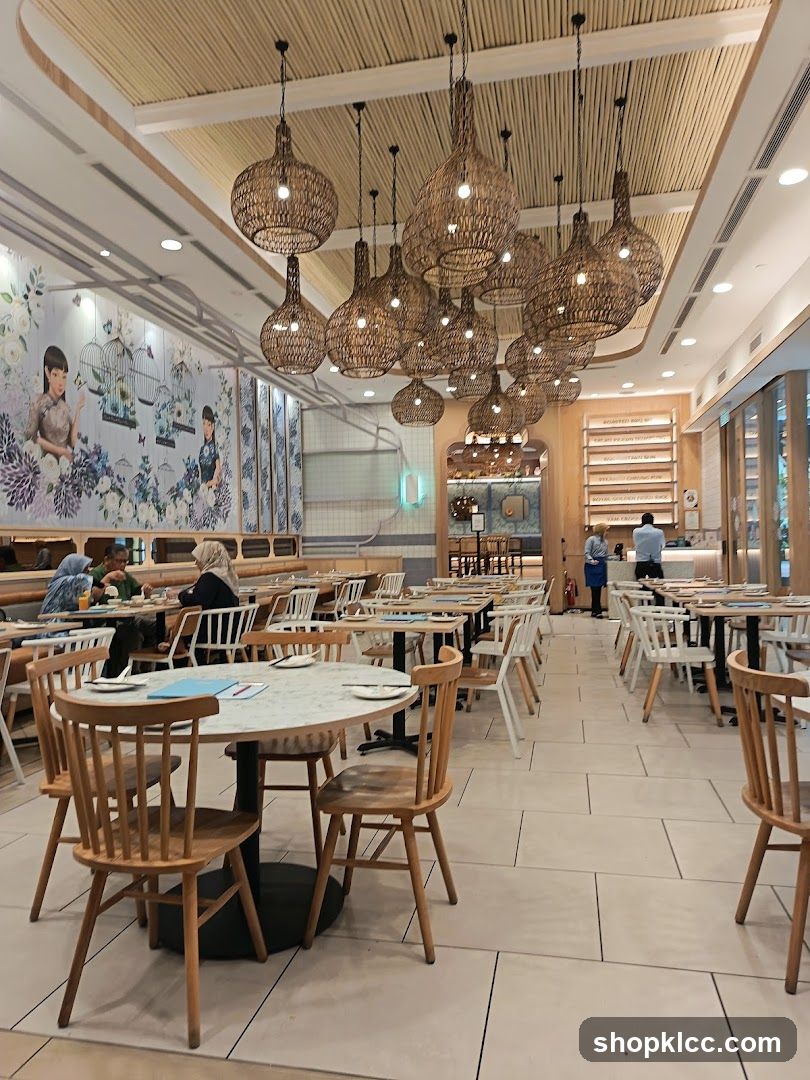 Restaurant Interior with Woven Pendant Lights