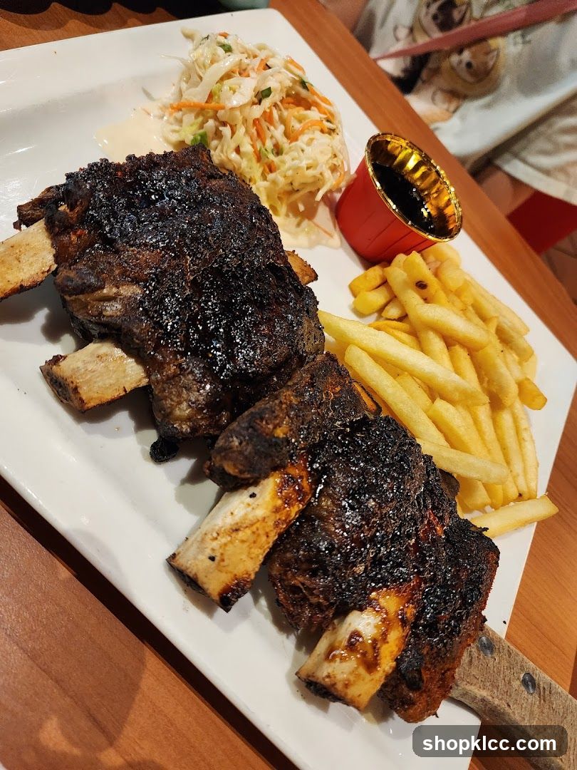 Beef Ribs with Fries and Coleslaw