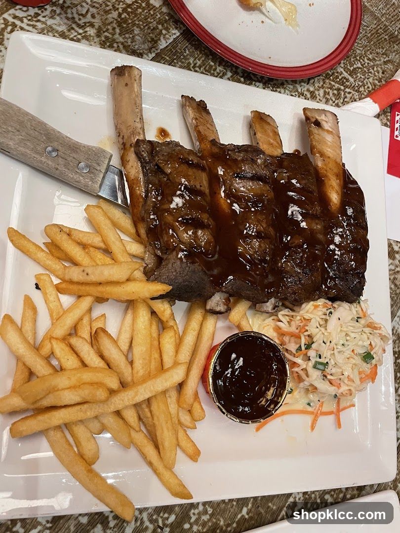 Beef Ribs with Fries and Coleslaw