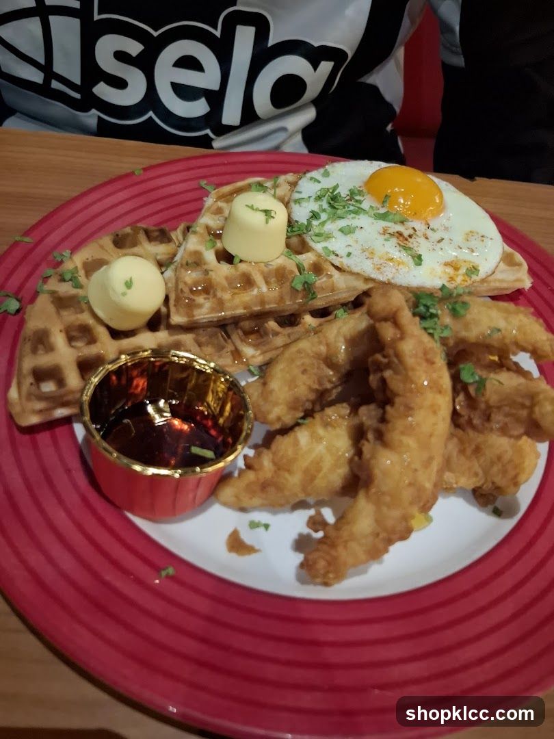 Waffles with Fried Chicken and Egg