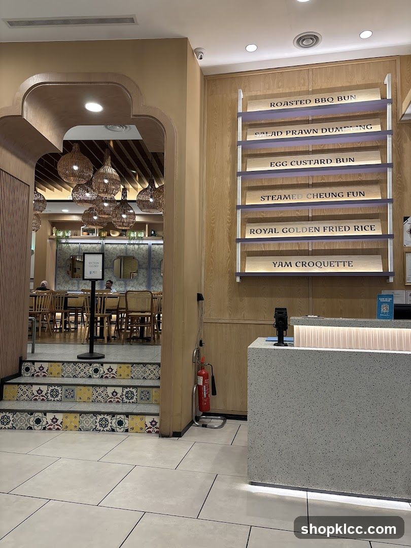 Restaurant Interior with Menu Display