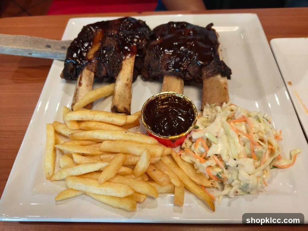 Beef Ribs with Fries and Coleslaw