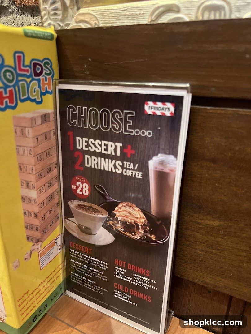 Choose 1 Dessert + 2 Drinks Tea/Coffee