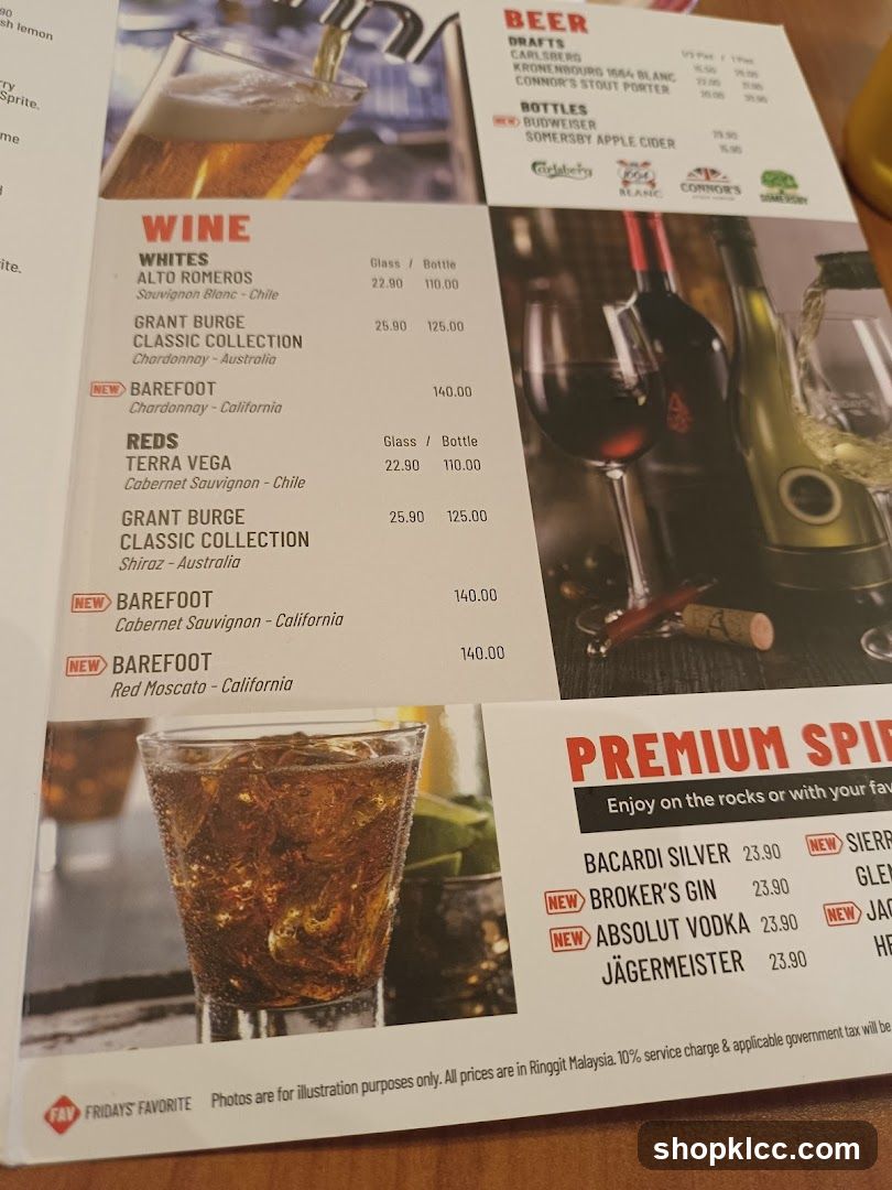 BEER AND WINE MENU
