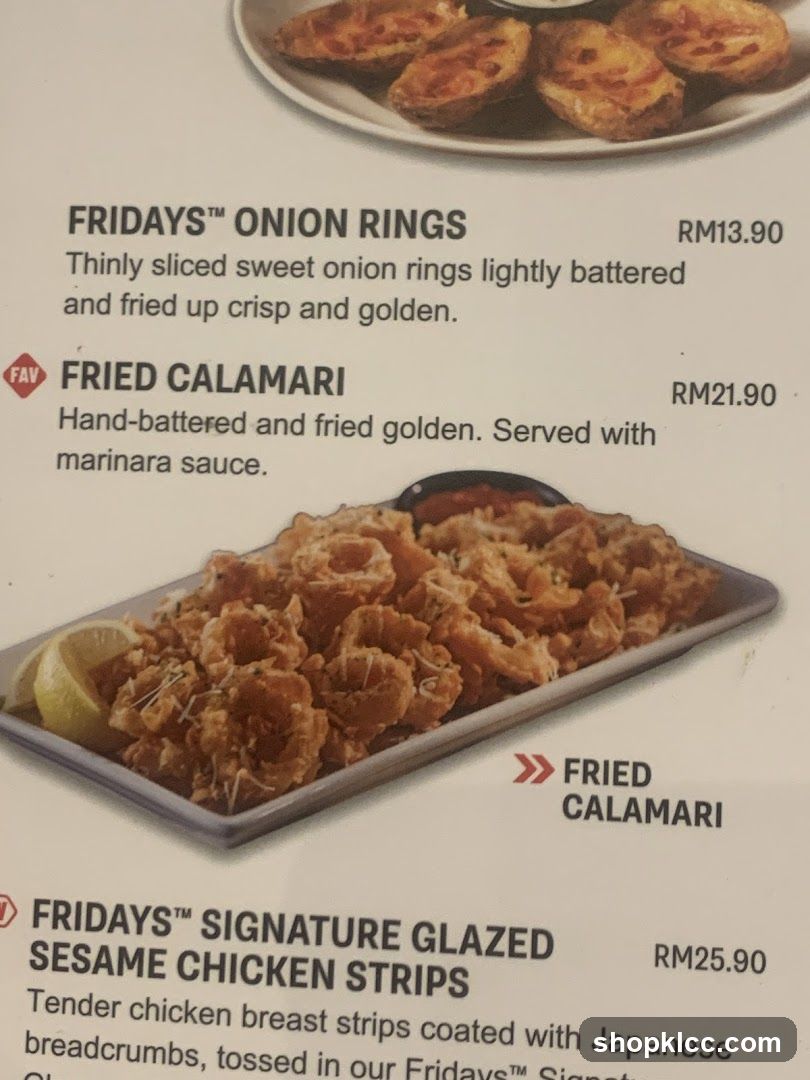FRIDAYS Menu