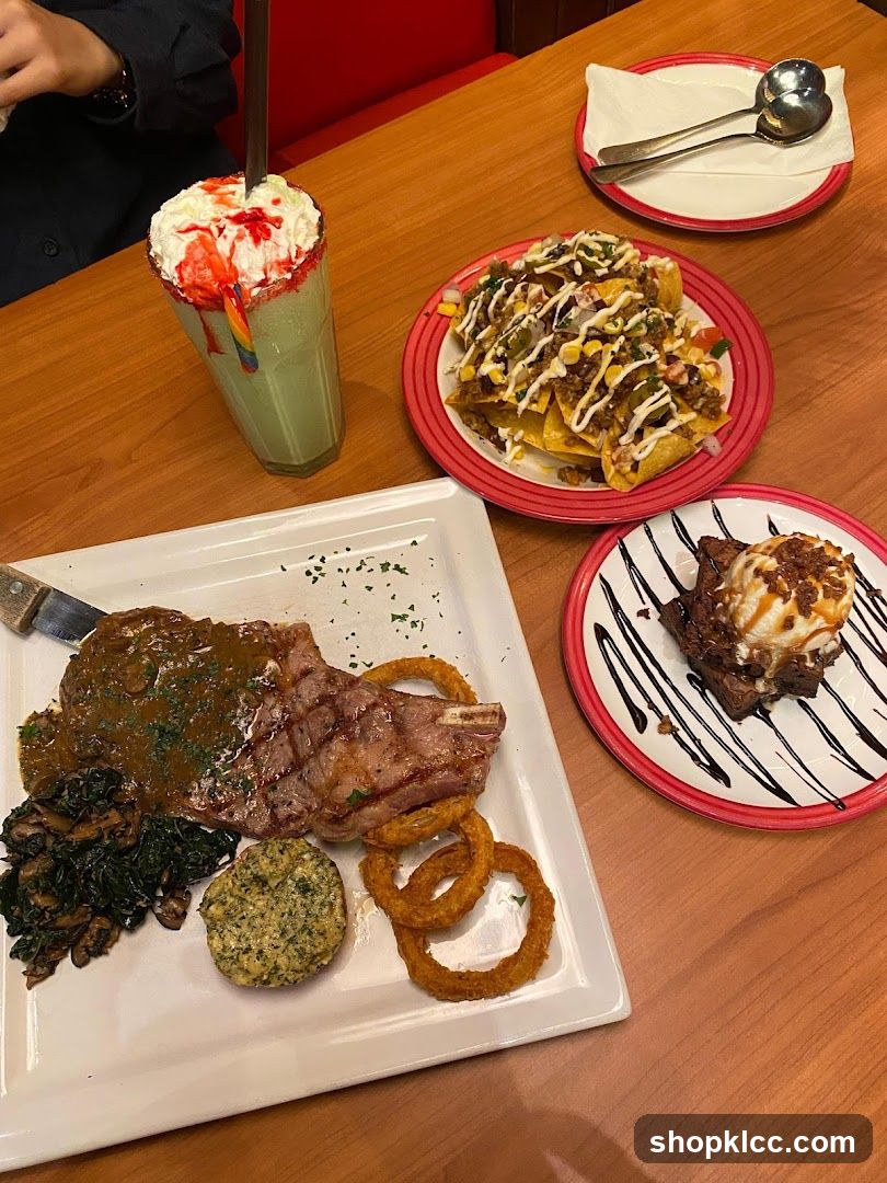 Steak Dinner with Sides and Dessert