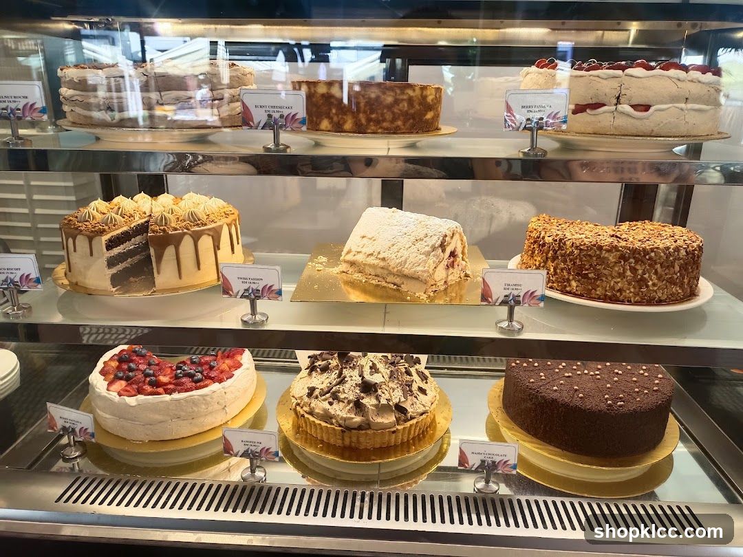 Cakes in a Display Case
