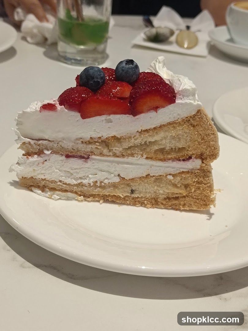 Strawberry and Blueberry Cake Slice