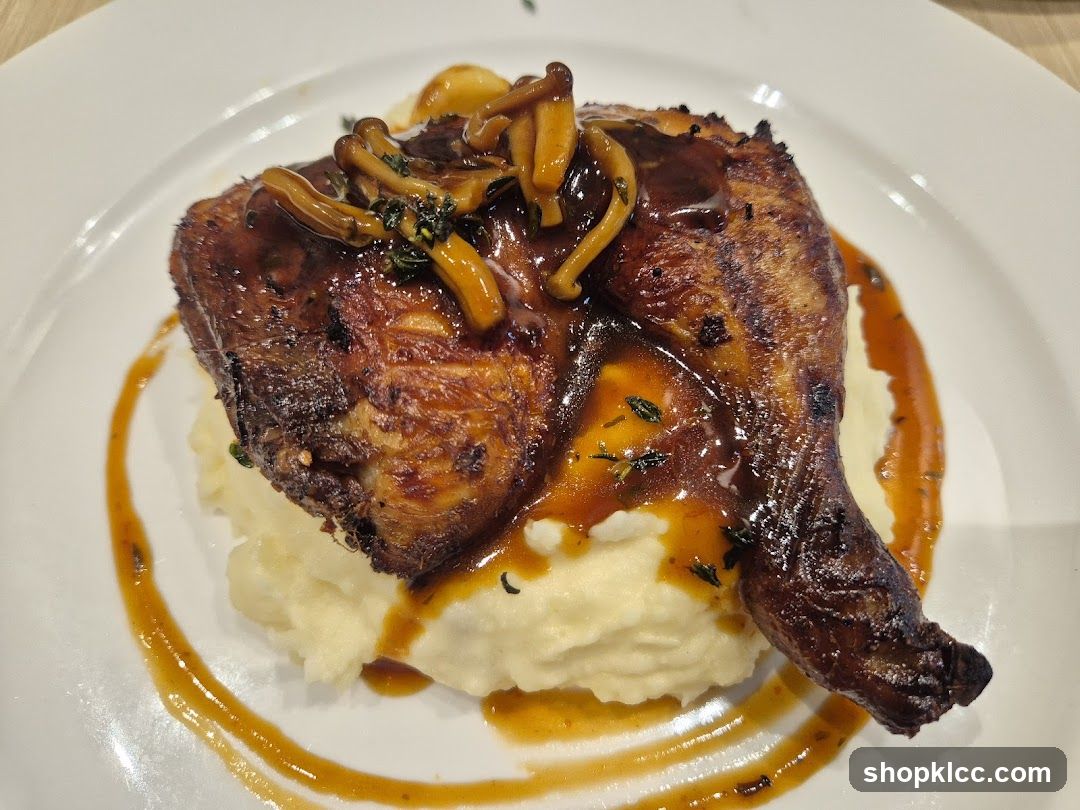 Roasted Chicken with Mashed Potatoes and Mushrooms