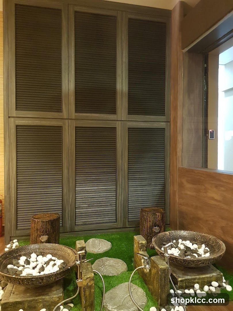 Decorative Display with Fountains and Stones