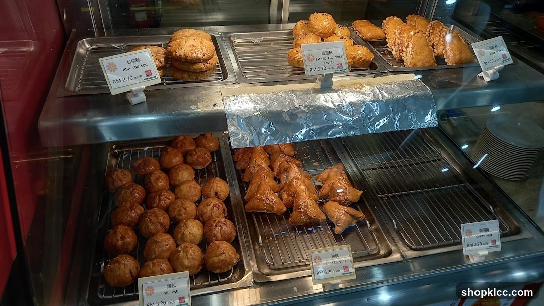 Pastries in a Display Case