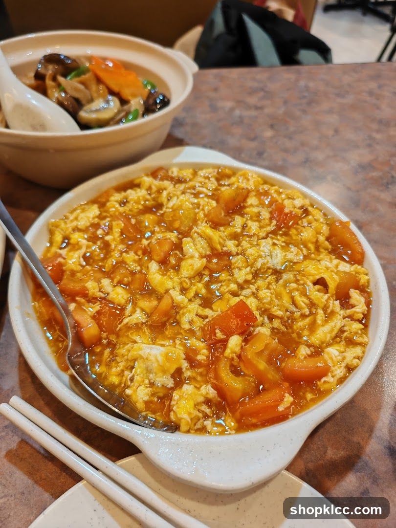 Scrambled Eggs with Tomatoes and Mushrooms