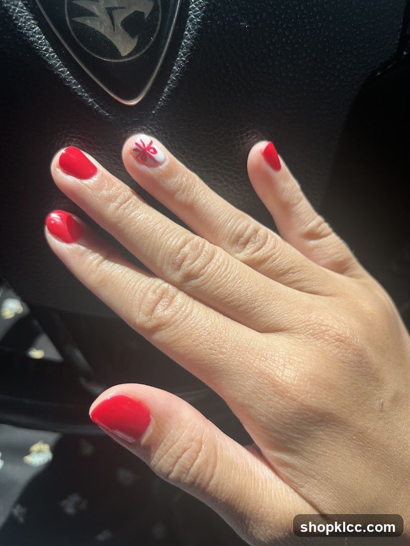 Red and White Nail Art