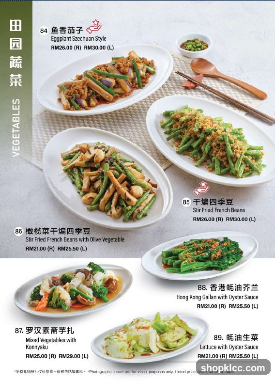 Vegetable Menu Page