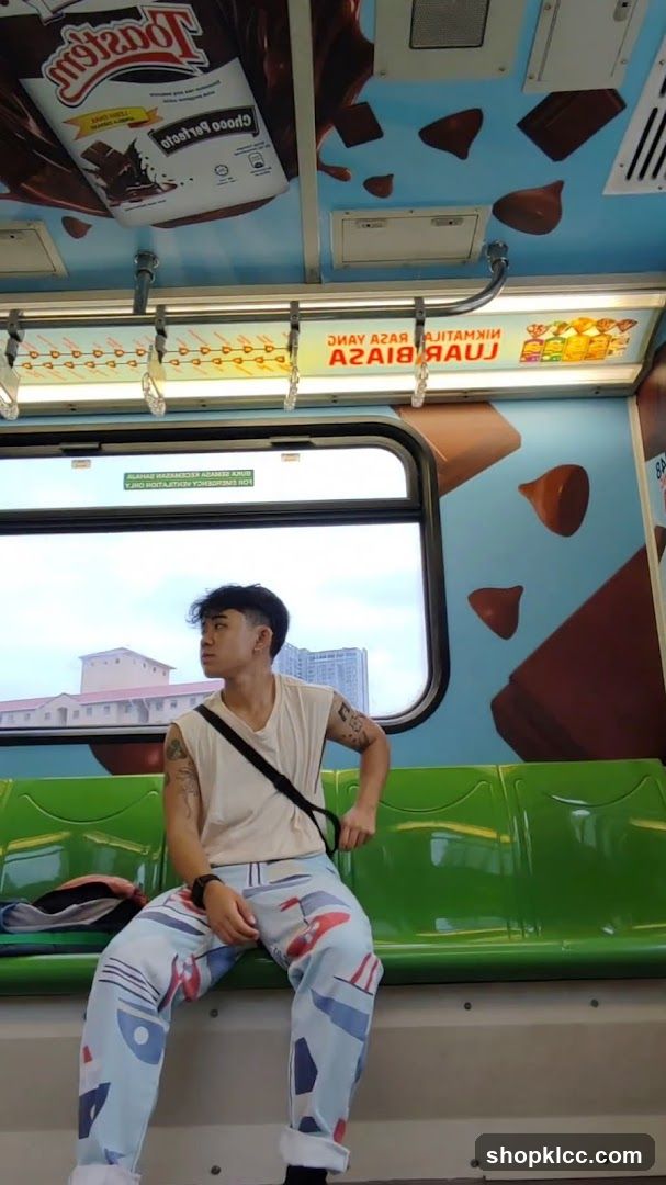 Train Interior with Chocolate Advertisement