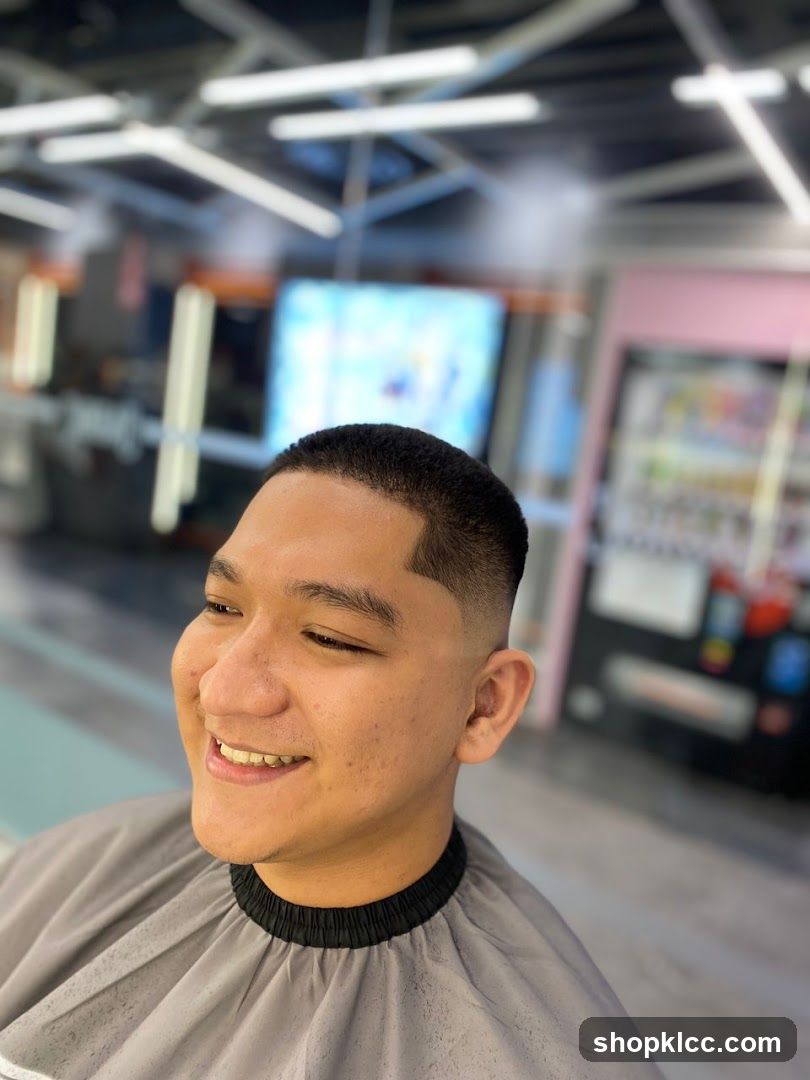 Man with a fresh haircut