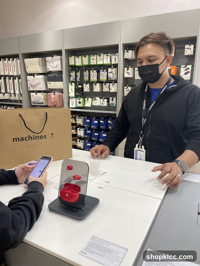 Store Display with Staff and Customer