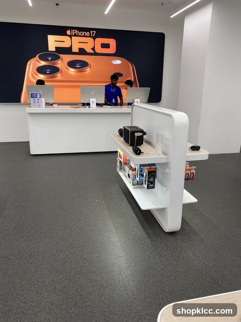 Apple Store Interior with iPhone 17 Pro Advertisement