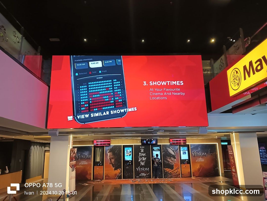 Cinema Lobby with Showtimes Display