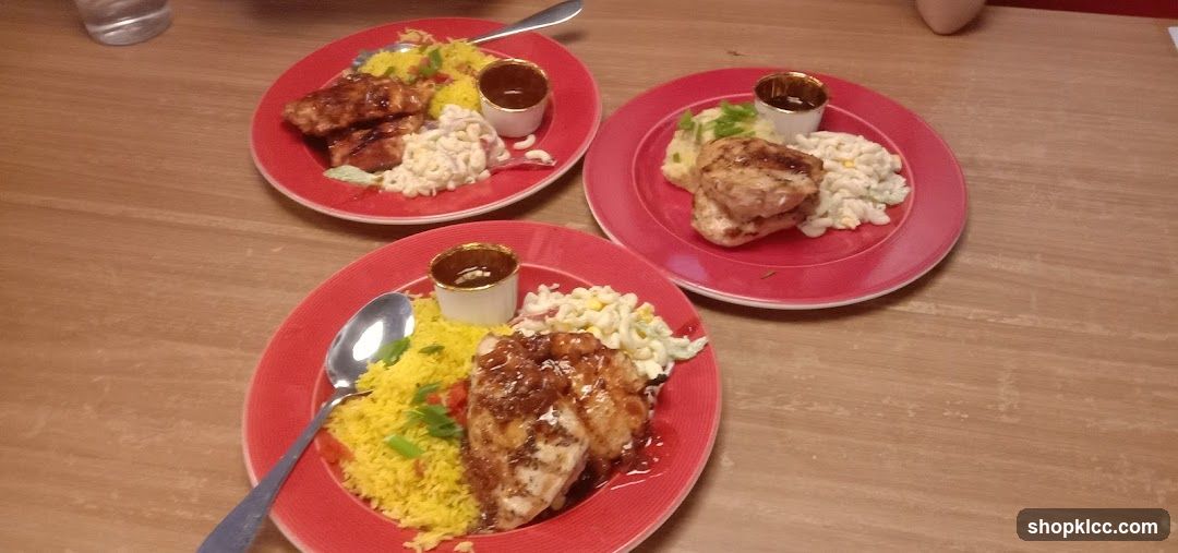 Three plates of food