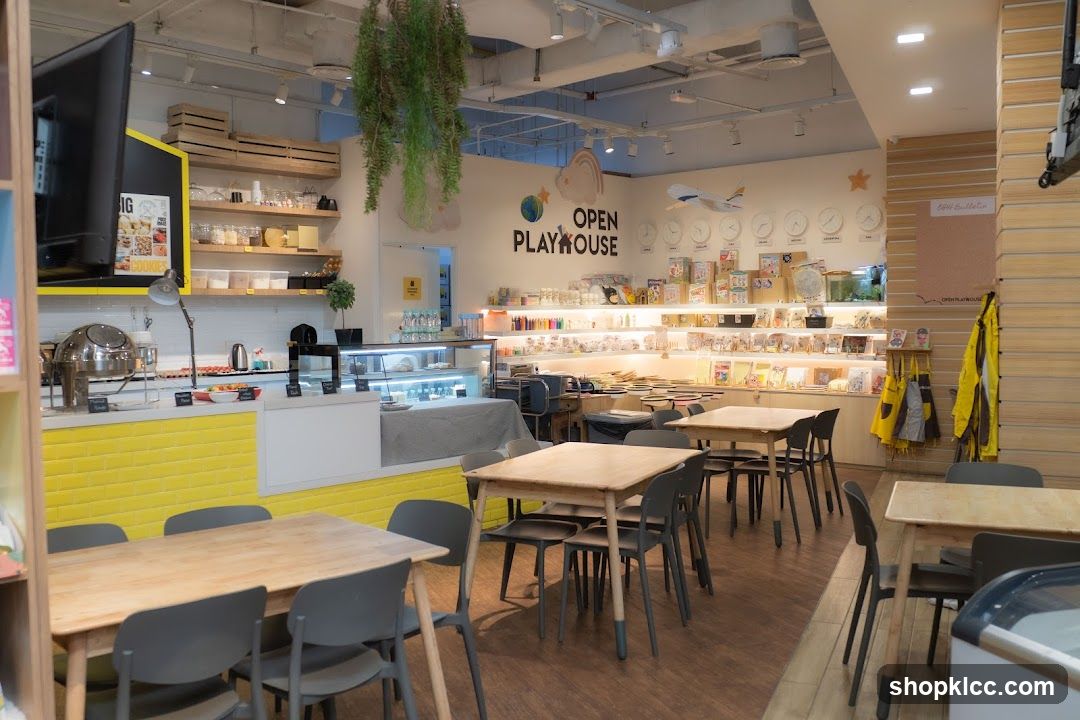Interior of a cafe with retail space