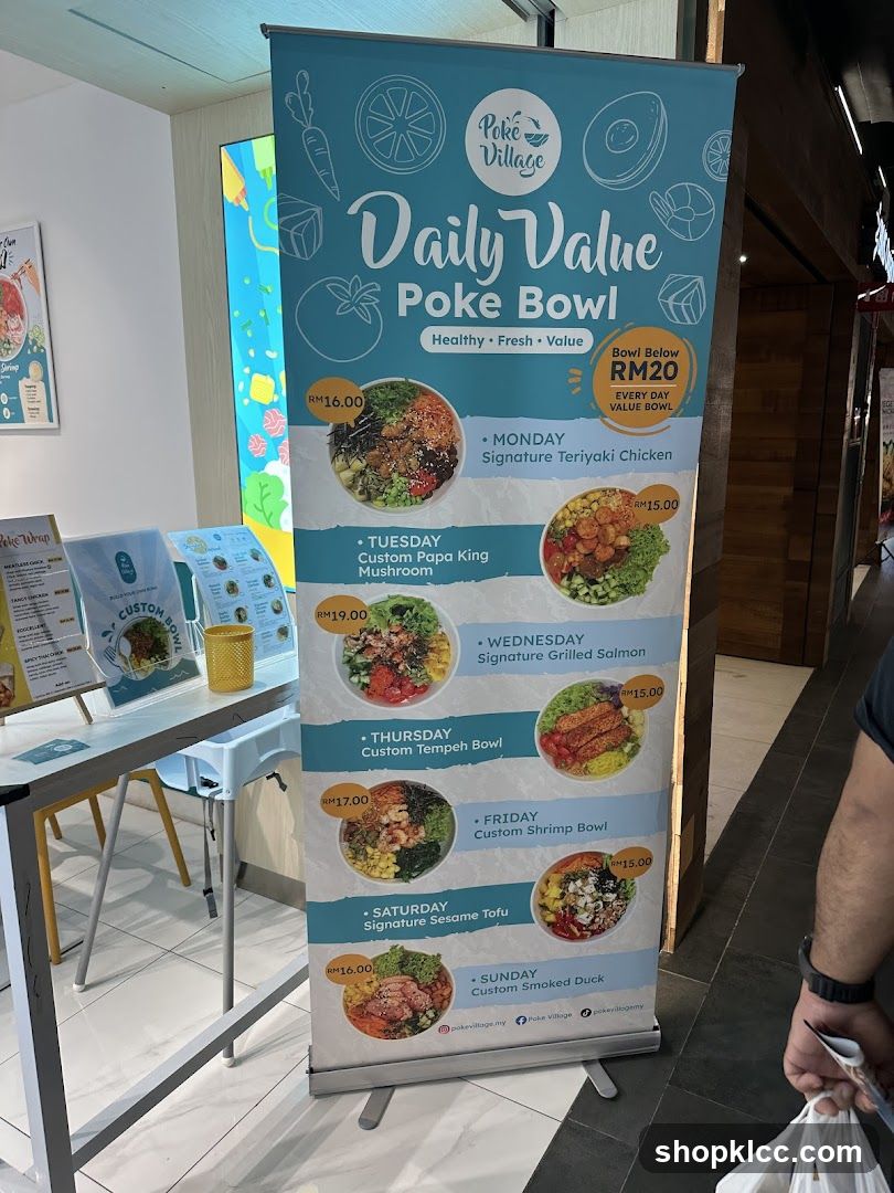 Daily Value Poke Bowl Menu
