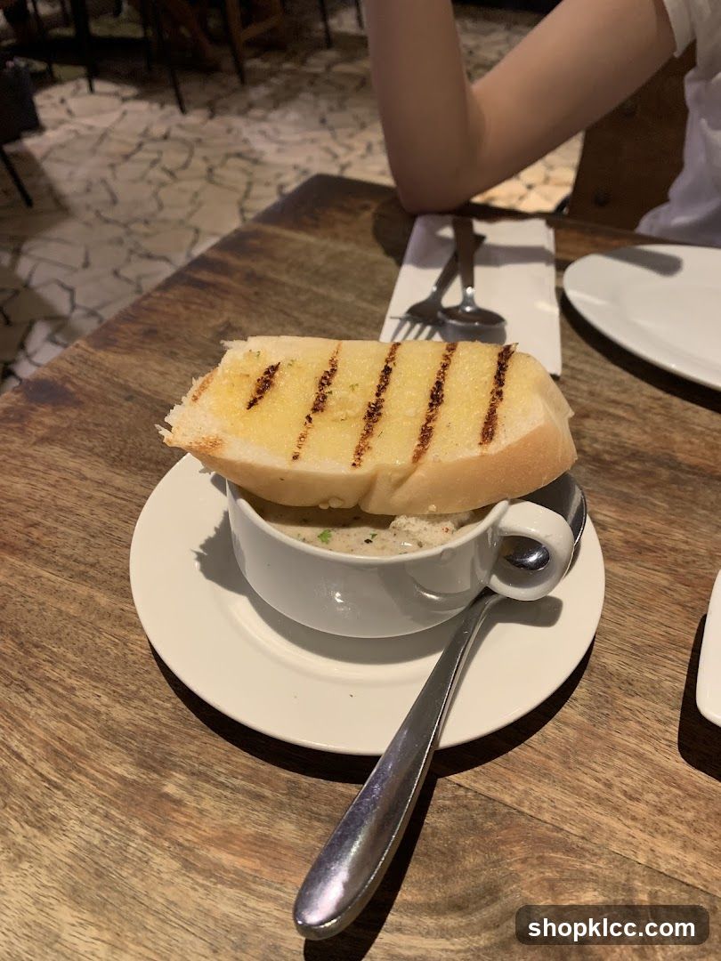 Soup and Garlic Bread