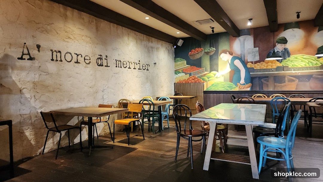 Restaurant Interior with Mural