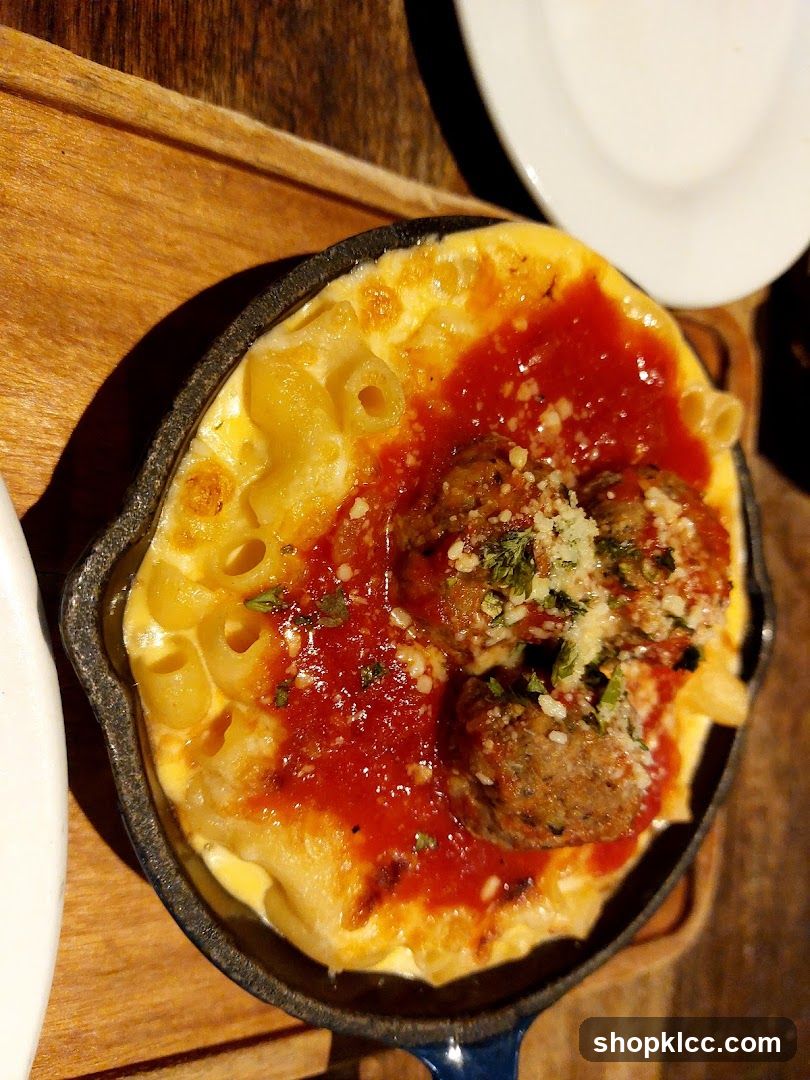 Macaroni and Cheese with Meatballs