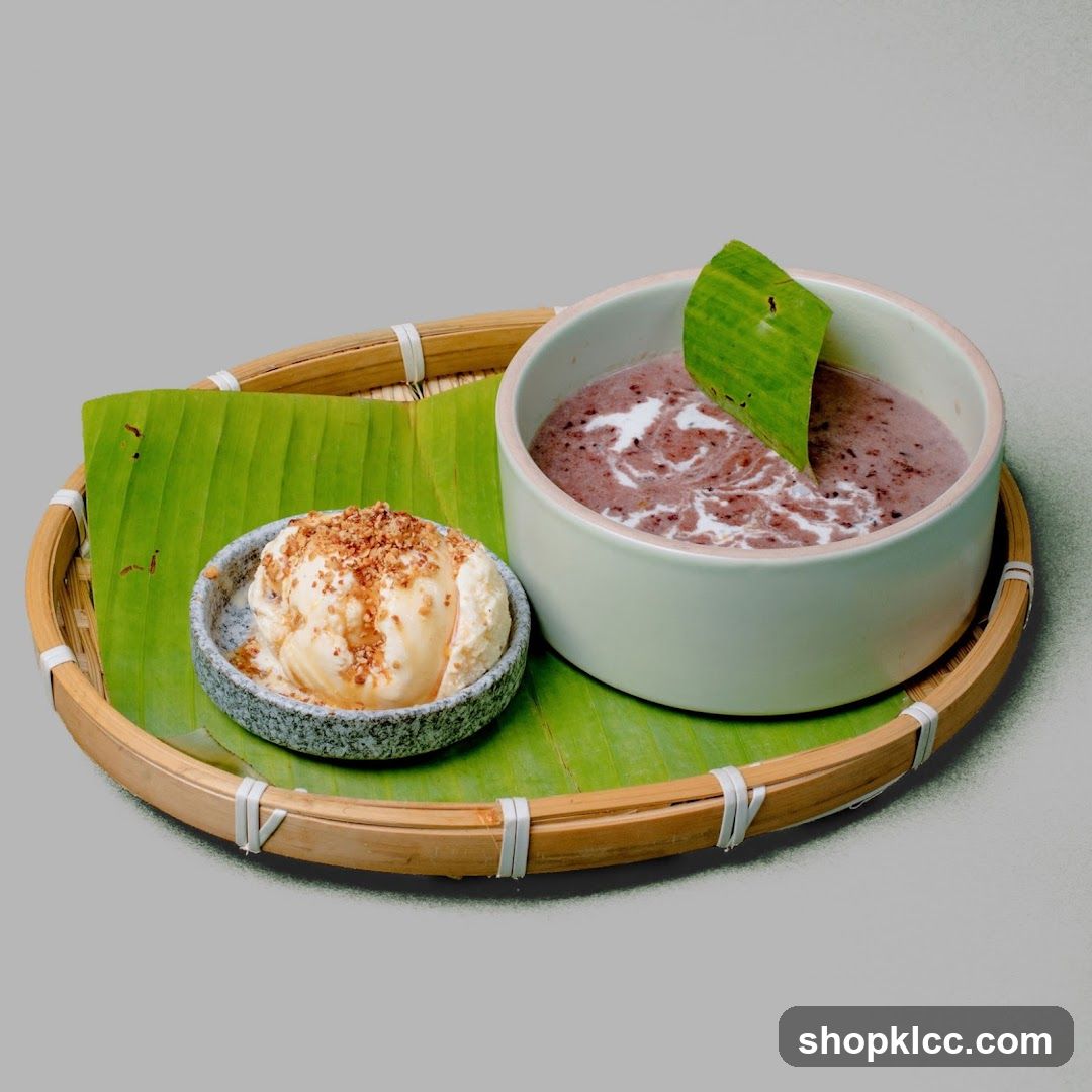 Black Rice Pudding with Ice Cream