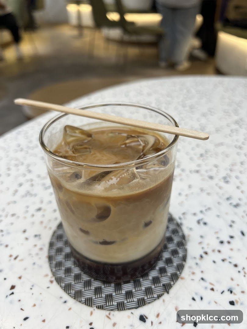 Iced Coffee with Wooden Stirrer