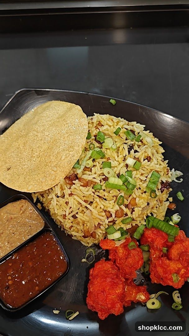 Fried Rice with Crispy Chicken and Dips
