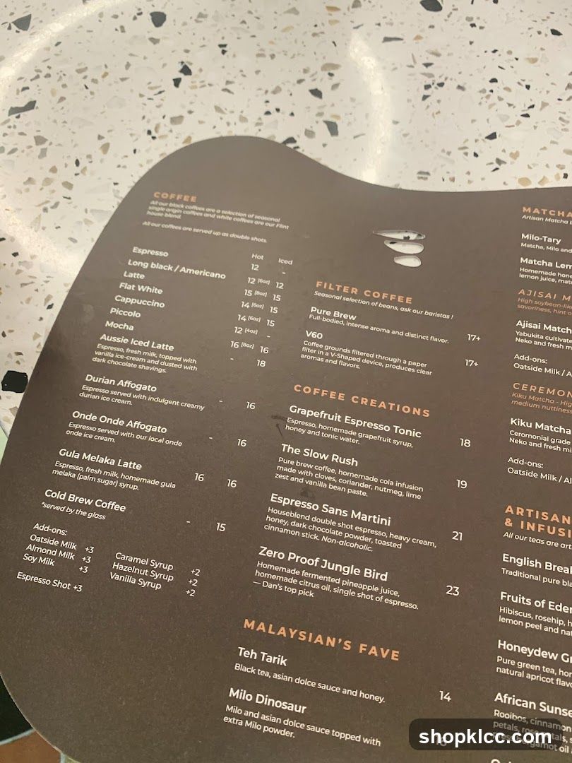 Coffee Menu