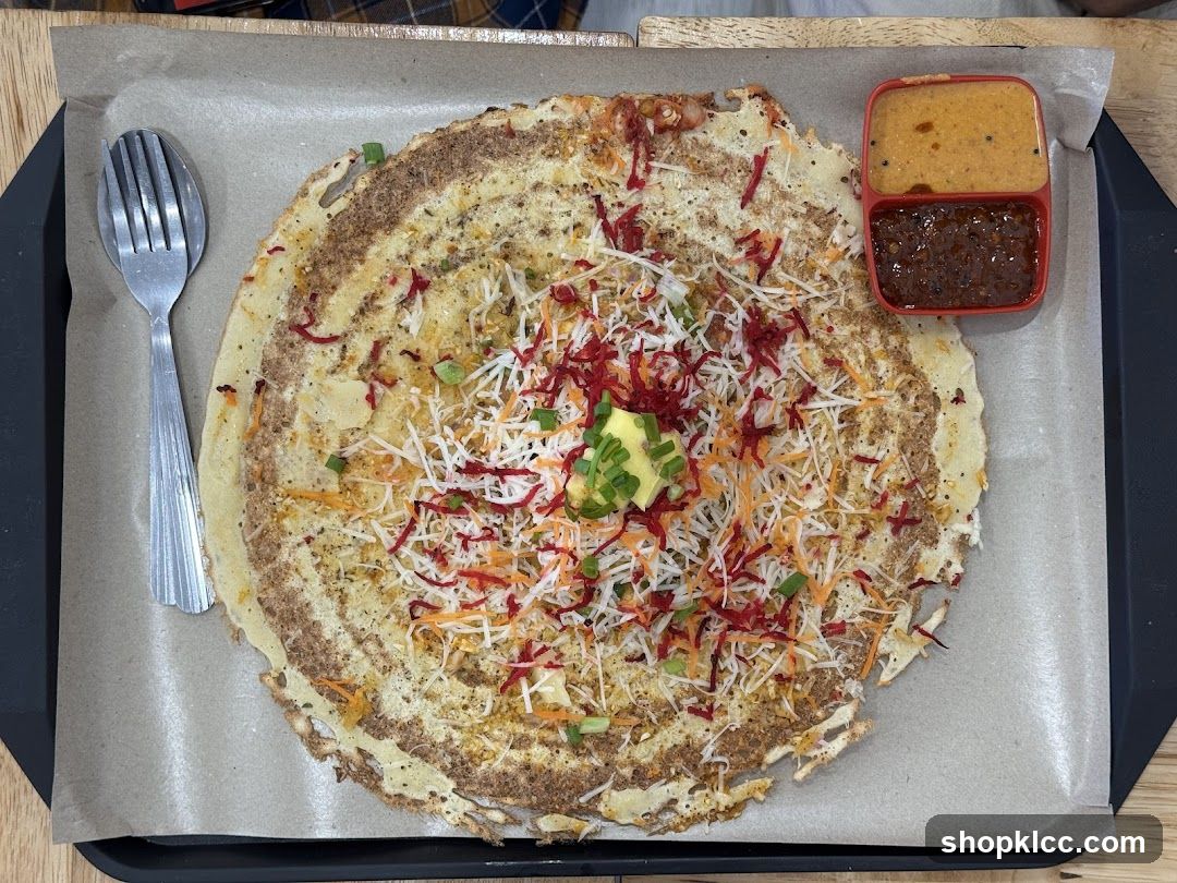 Dosa with Toppings and Chutneys