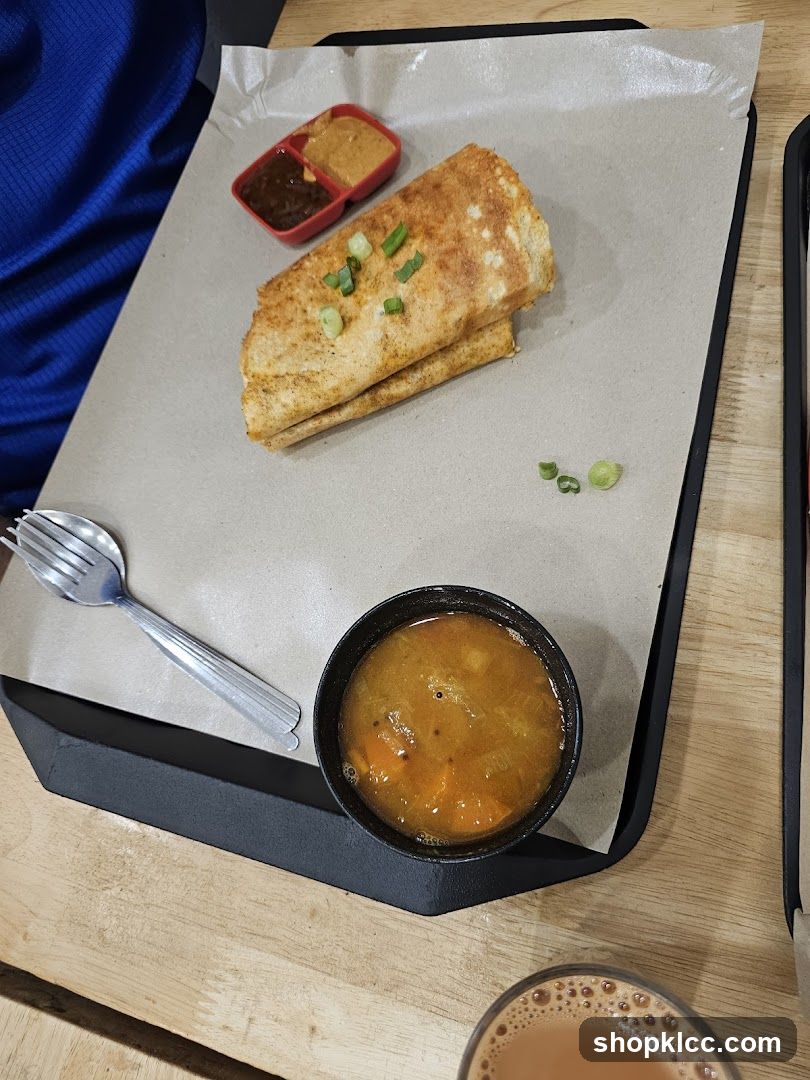Dosa with Sambar and Chutney