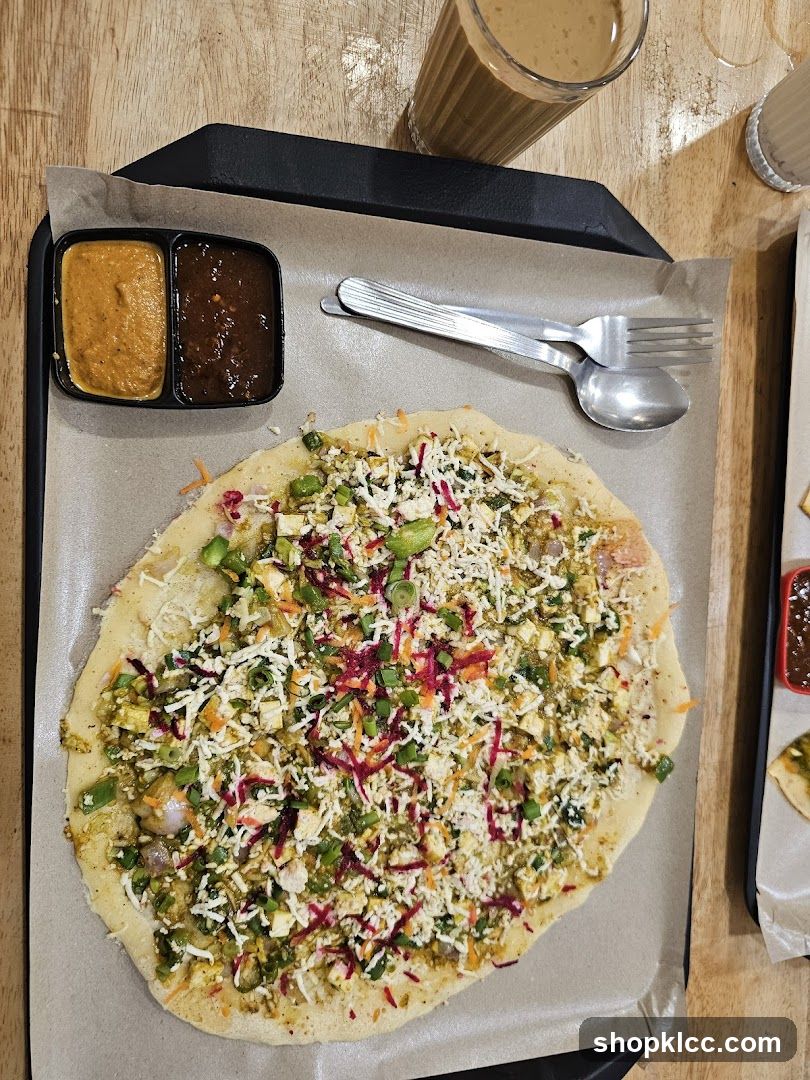 Dosa with Toppings and Chutney