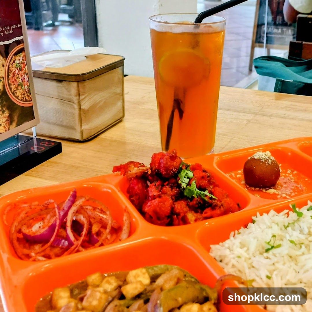 Indian Food Platter with Drink