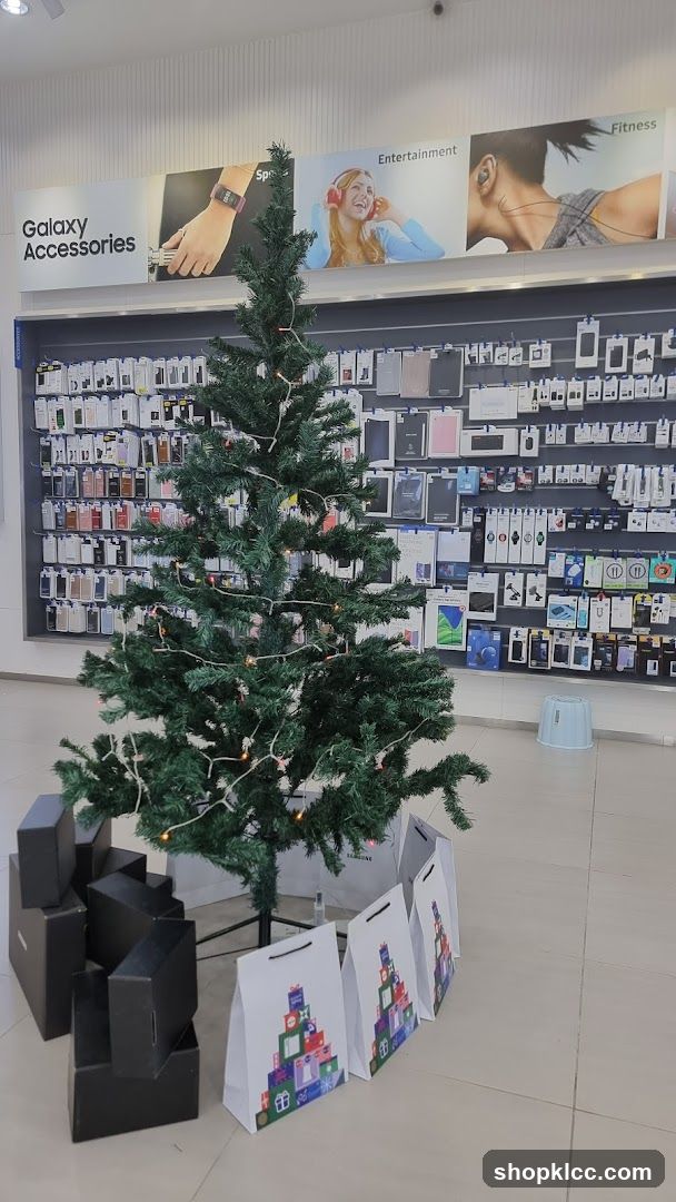 Christmas Tree Display in Electronics Store