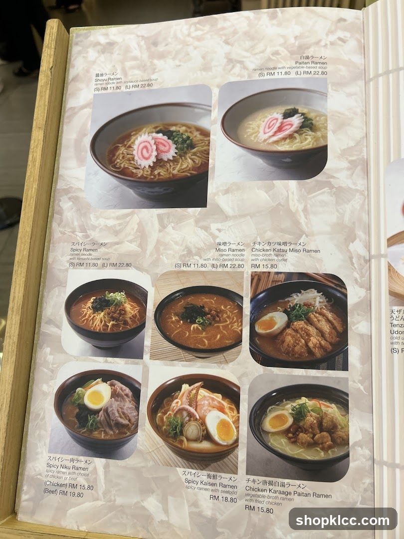 Ramen Menu