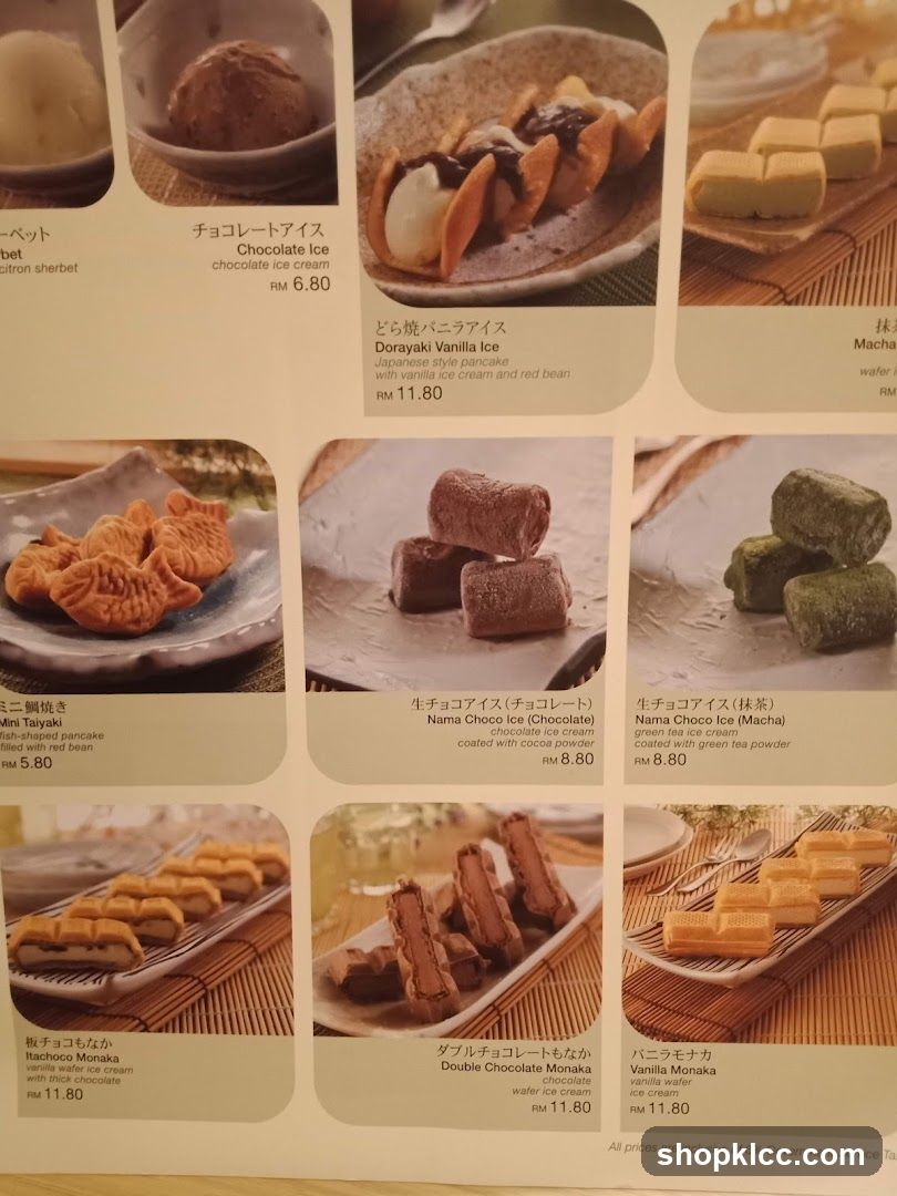 Dessert Menu