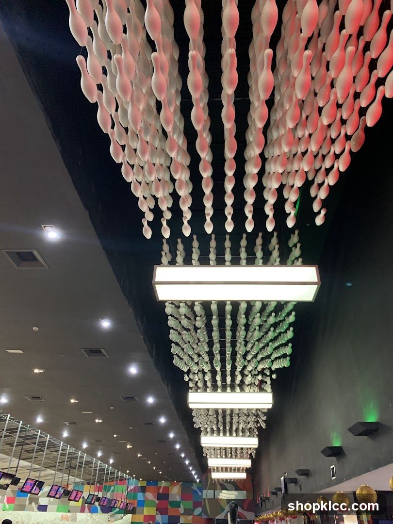 Bowling Alley Interior with Bowling Pin Decor
