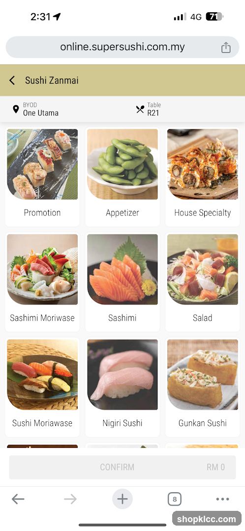 Sushi Zanmai Menu
