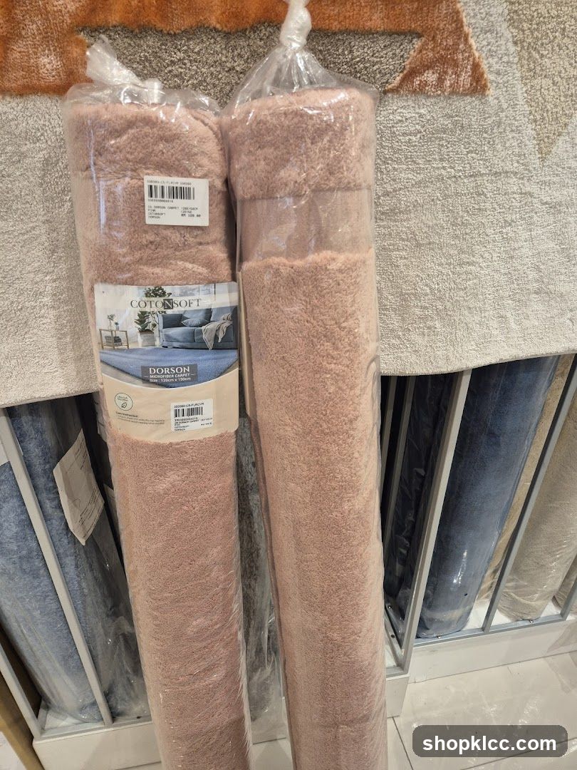 Rolled Pink Rugs
