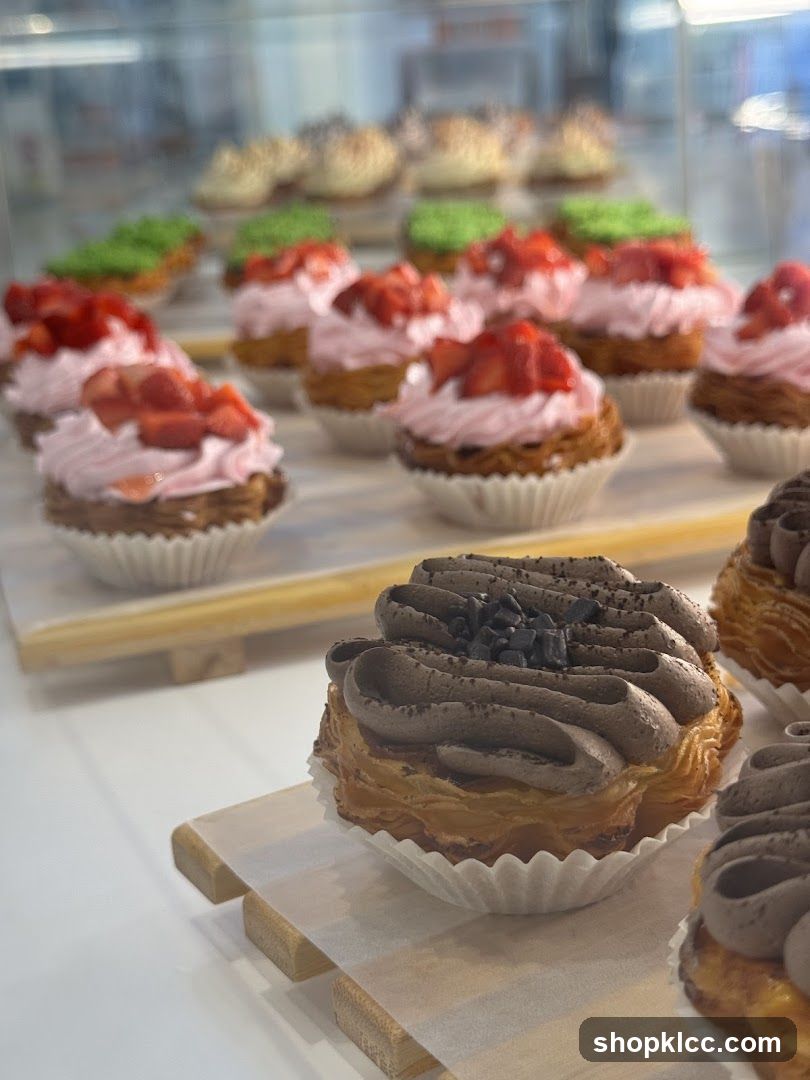 Pastries in a Display Case