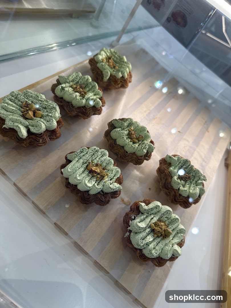 Matcha Pastries in Display Case