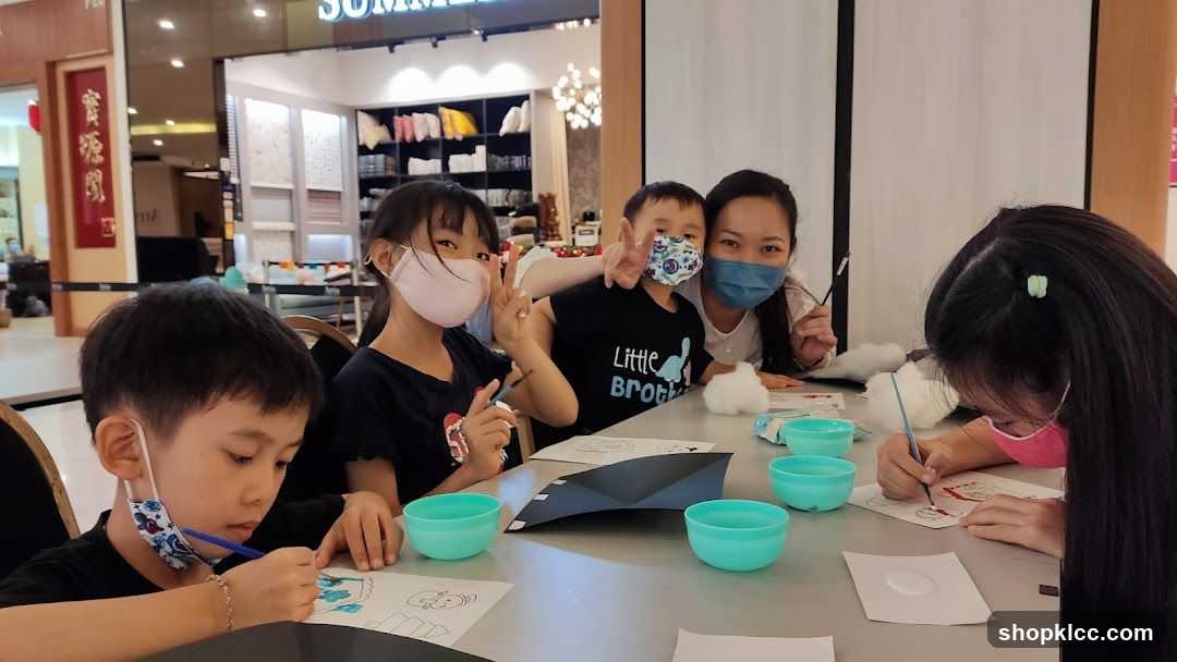 Children and adult painting