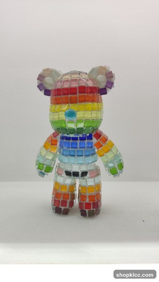 Rainbow Mosaic Bear Figurine