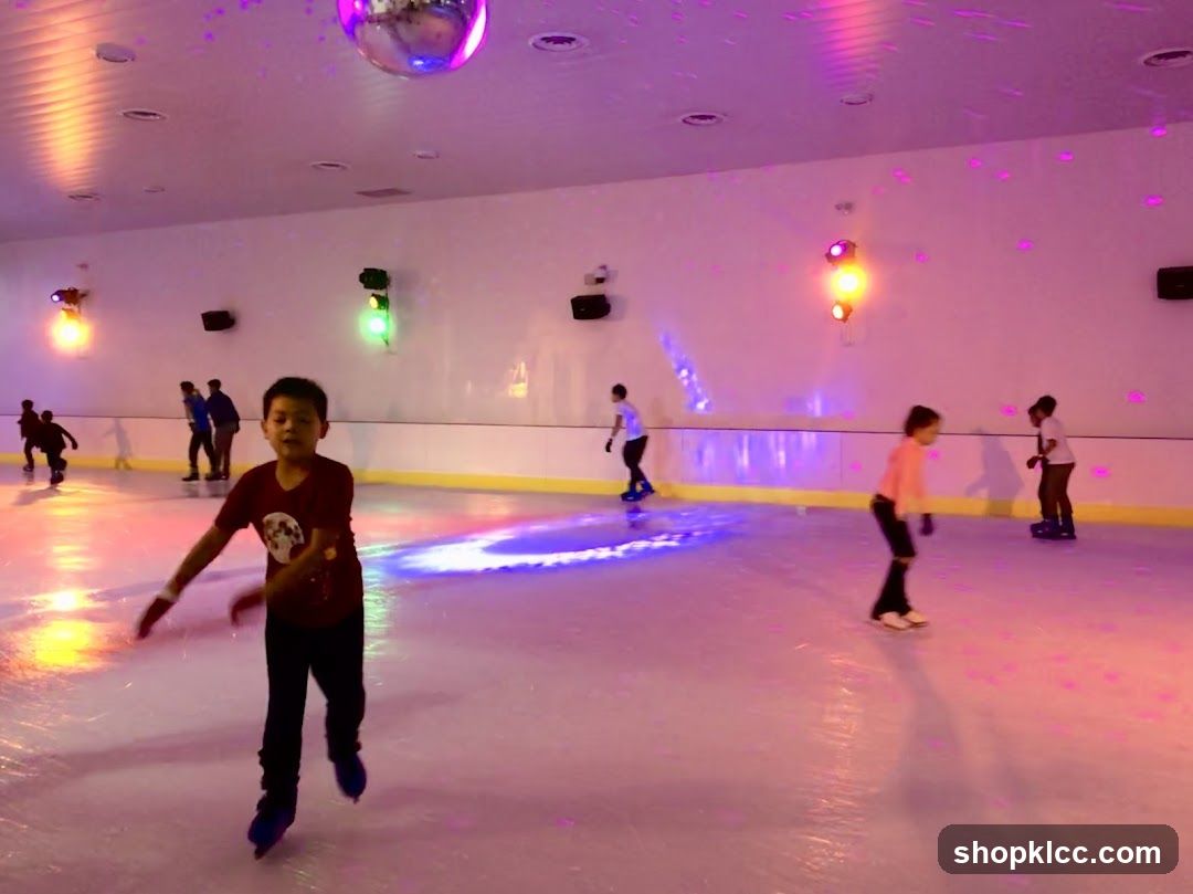 Ice Skating Rink with Disco Ball