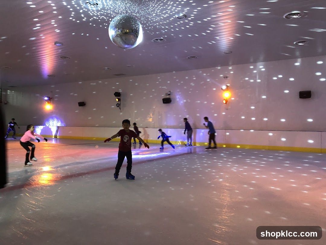 Ice Skating Rink with Disco Ball
