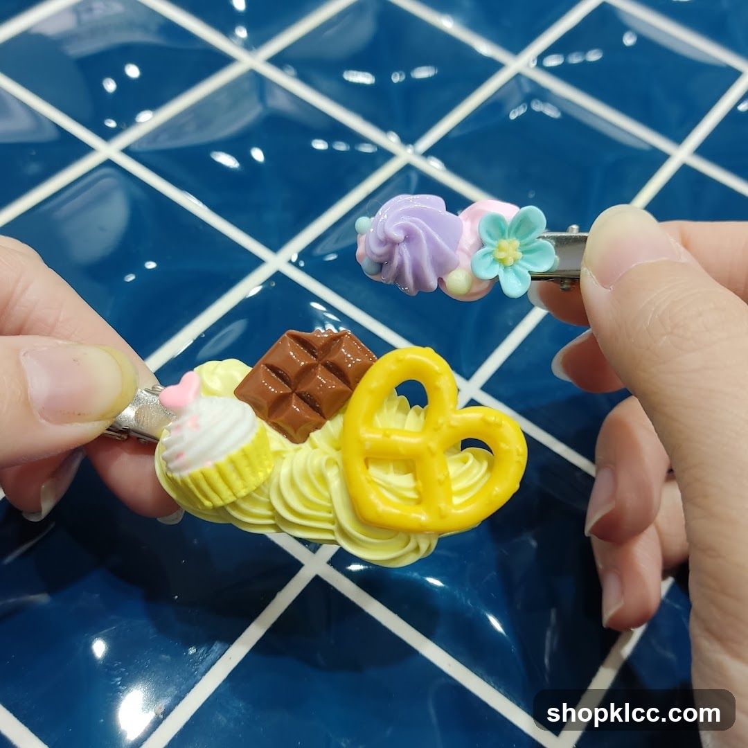 Dessert-themed hair clips